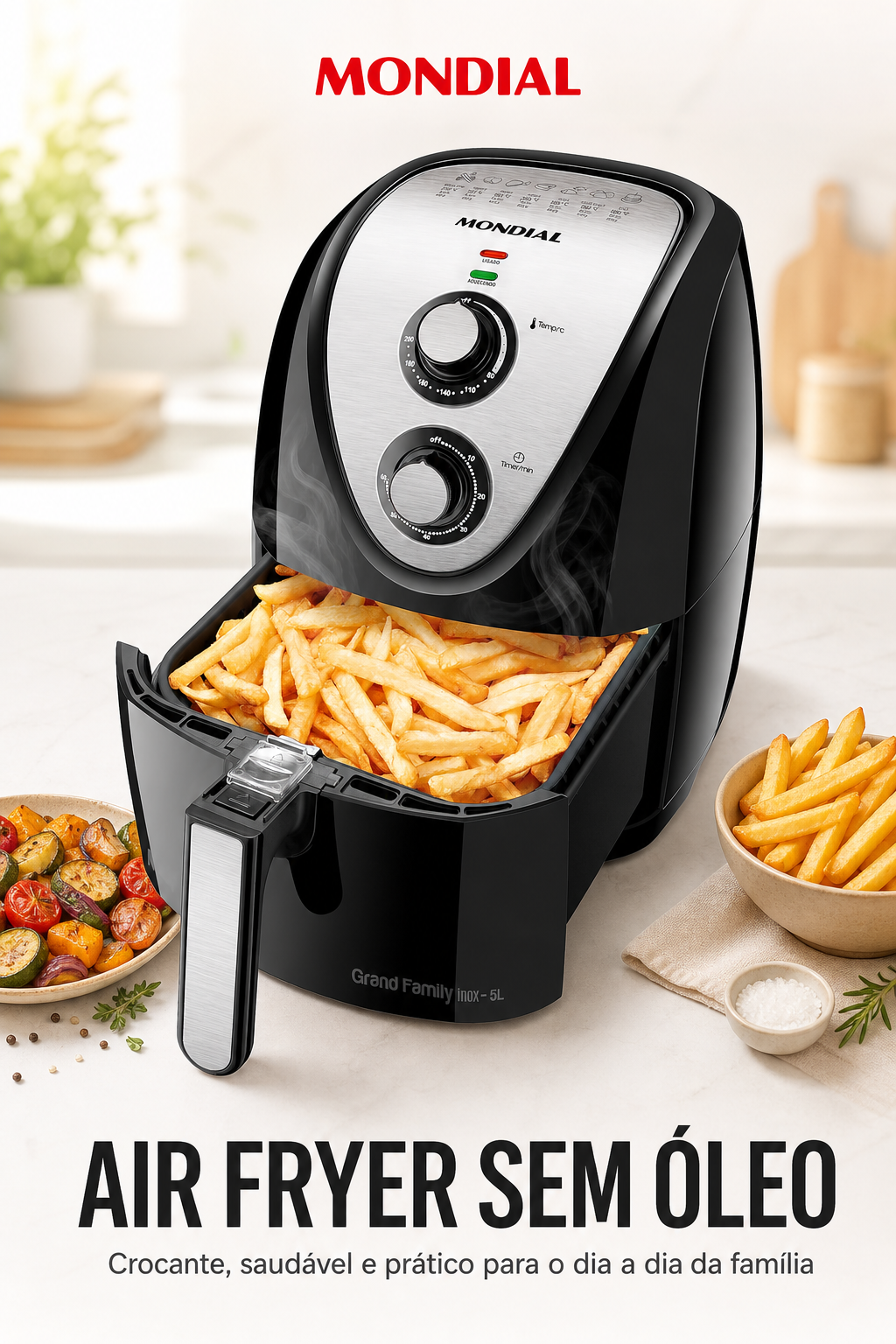 MONDIAL Fritadeira Sem Óleo Inox 6L